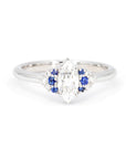 Marquise Shape Diamond Sapphire White Gold Ring