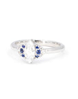 Marquise Shape Diamond Sapphire White Gold Ring