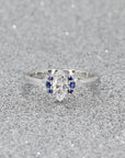 Marquise Shape Diamond Sapphire White Gold Ring