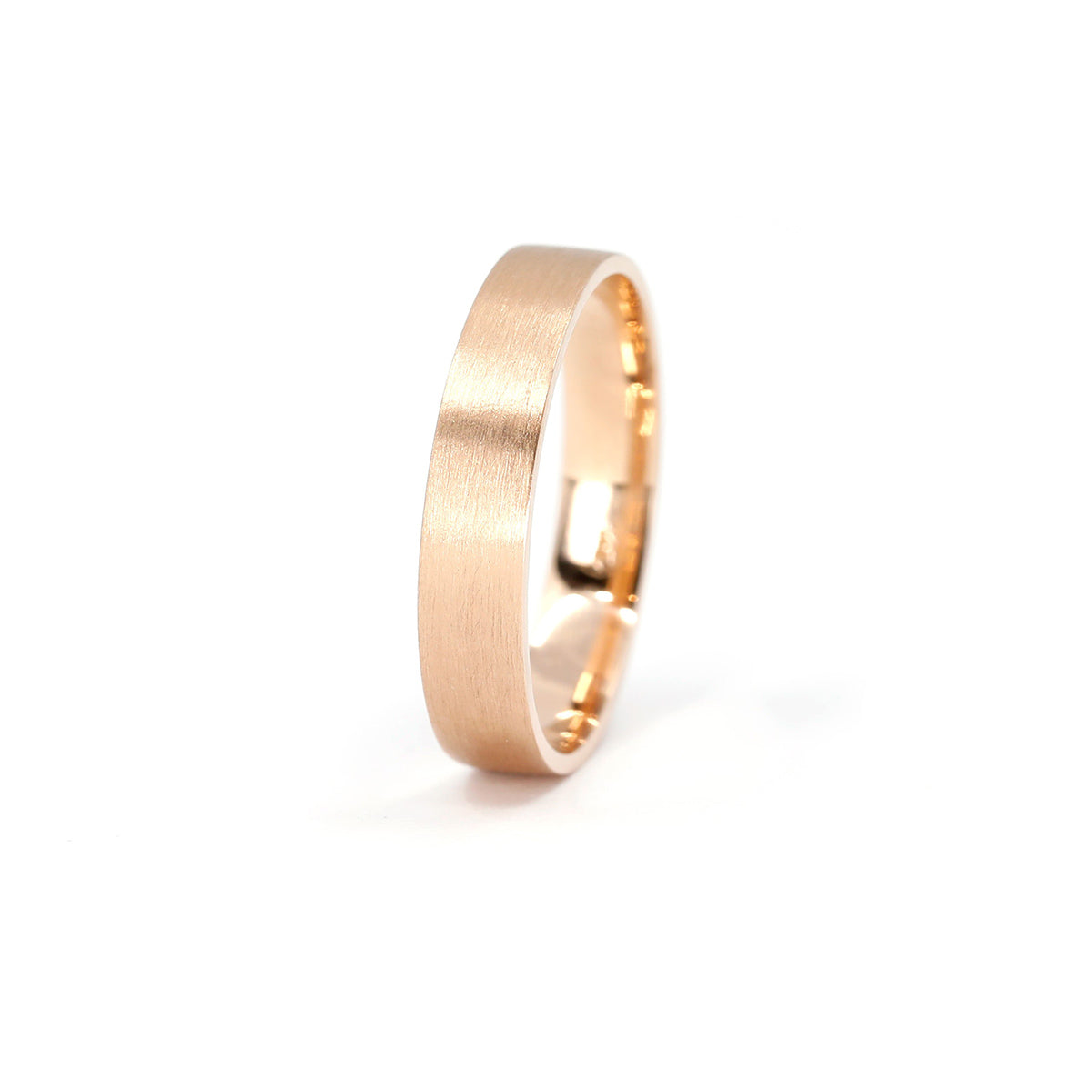 4 MM | CLASSIC MATTE WEDDING BAND | Gold Ring