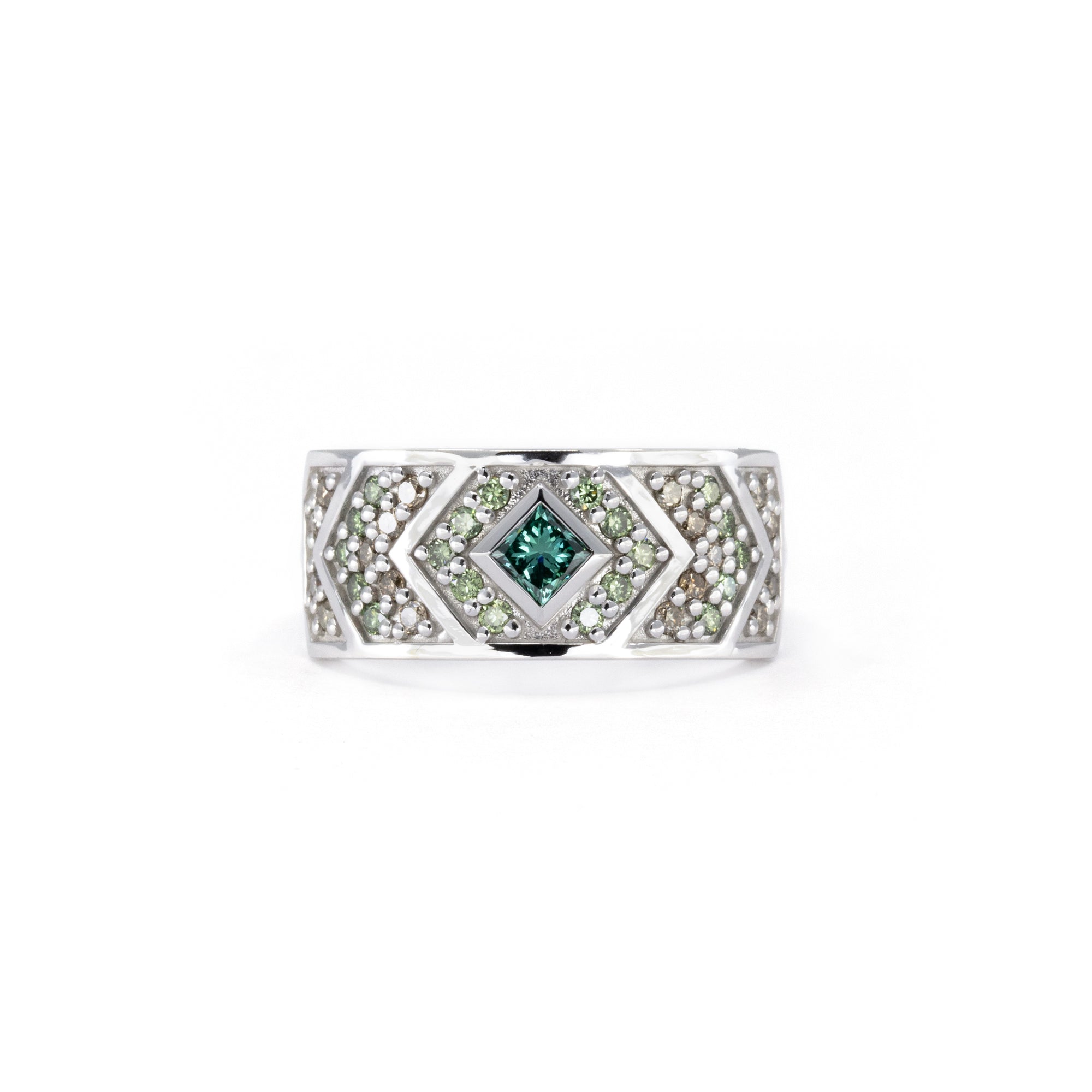 MOSAIQUE TEAL &amp; WHITE DIAMOND| White Gold
