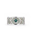 MOSAIQUE TEAL & WHITE DIAMOND| White Gold