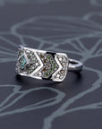 MOSAIQUE TEAL & WHITE DIAMOND| White Gold