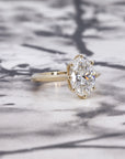 CLASSIC SIX PRONGS OVAL DIAMOND RING | Yellow Gold