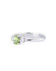 GREEN OVAL SAPPHIRE PRELUDE RING | White Gold