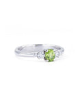 GREEN OVAL SAPPHIRE PRELUDE RING | White Gold