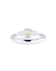 GREEN OVAL SAPPHIRE PRELUDE RING | White Gold