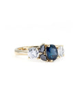 SAPPHIRE BLACK & WHITE DIAMOND | Yellow Gold