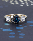 SAPPHIRE BLACK & WHITE DIAMOND | Yellow Gold