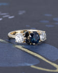 SAPPHIRE BLACK & WHITE DIAMOND | Yellow Gold