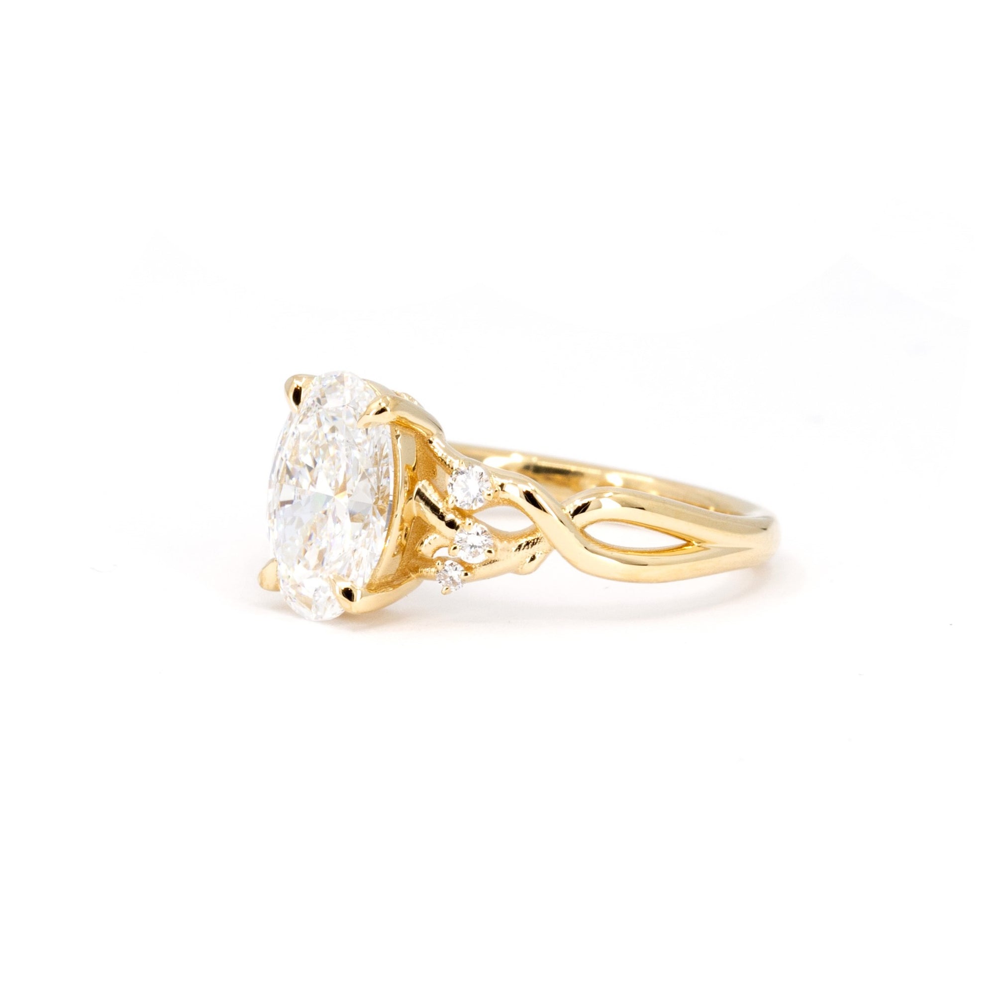Oval Shape Diamond Organic Engagement Ring