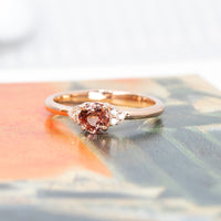 Cushion Peach Spinel & Diamond Rose Gold Desir Ring