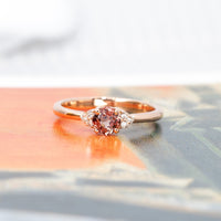 Cushion Peach Spinel & Diamond Rose Gold Desir Ring