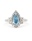 BLUE PEAR DIAMOND HALO | White Gold