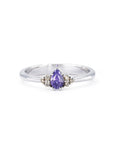 PURPLE PEAR SHAPE DESIR RING | White Gold
