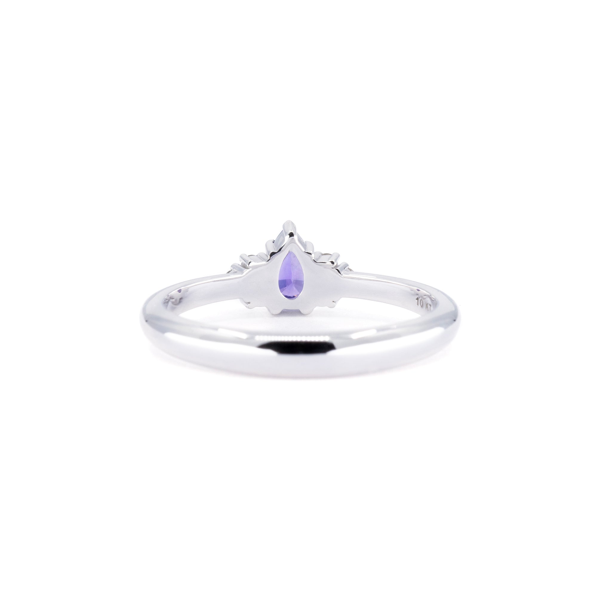 PURPLE PEAR SHAPE DESIR RING | White Gold
