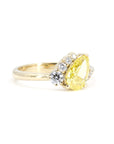 PEAR YELLOW DIAMOND ASYMMETRICAL HALO | Yellow Gold