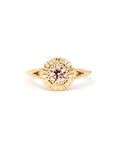 PINK DIAMOND BEZEL SET MILIGRAIN RING | Yellow Gold