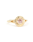 PINK DIAMOND BEZEL SET MILIGRAIN RING | Yellow Gold