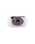 CABOCHON GARNET SIGNET RING | Platimum