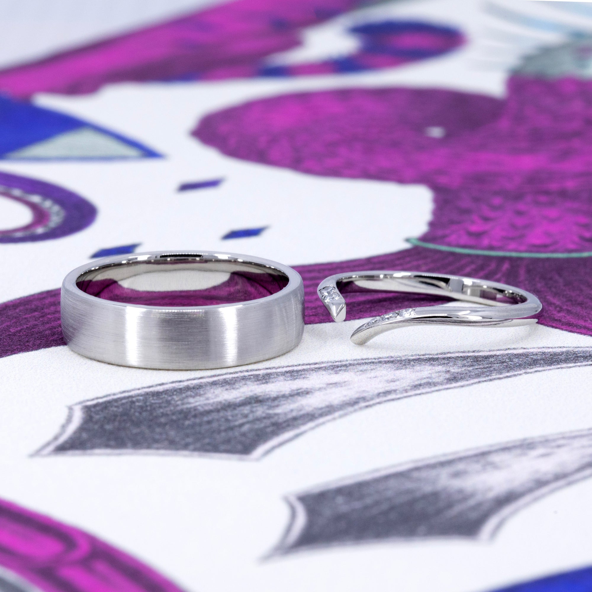 PLATINUM WEDDING BAND SET | Platinum
