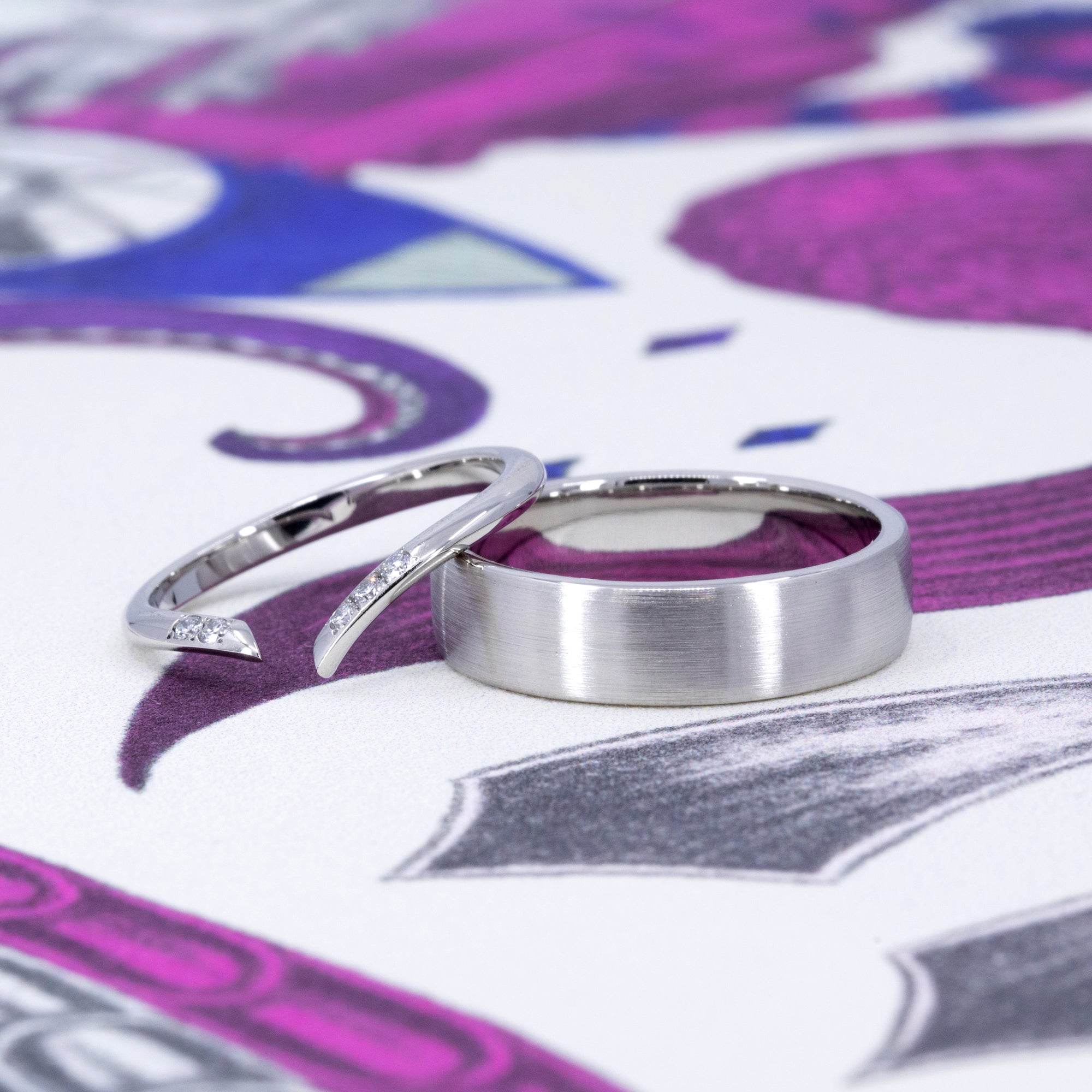 PLATINUM WEDDING BAND SET | Platinum