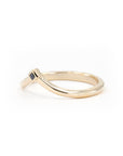 BLACK PRINCESS DIAMOND CURVED BAND | Yellow Gold