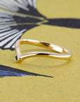 BLACK PRINCESS DIAMOND CURVED BAND | Yellow Gold