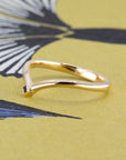 BLACK PRINCESS DIAMOND CURVED BAND | Yellow Gold