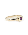 PRINCESS RUBY BEZEL SET VINTAGE LOOK RING | Yellow Gold