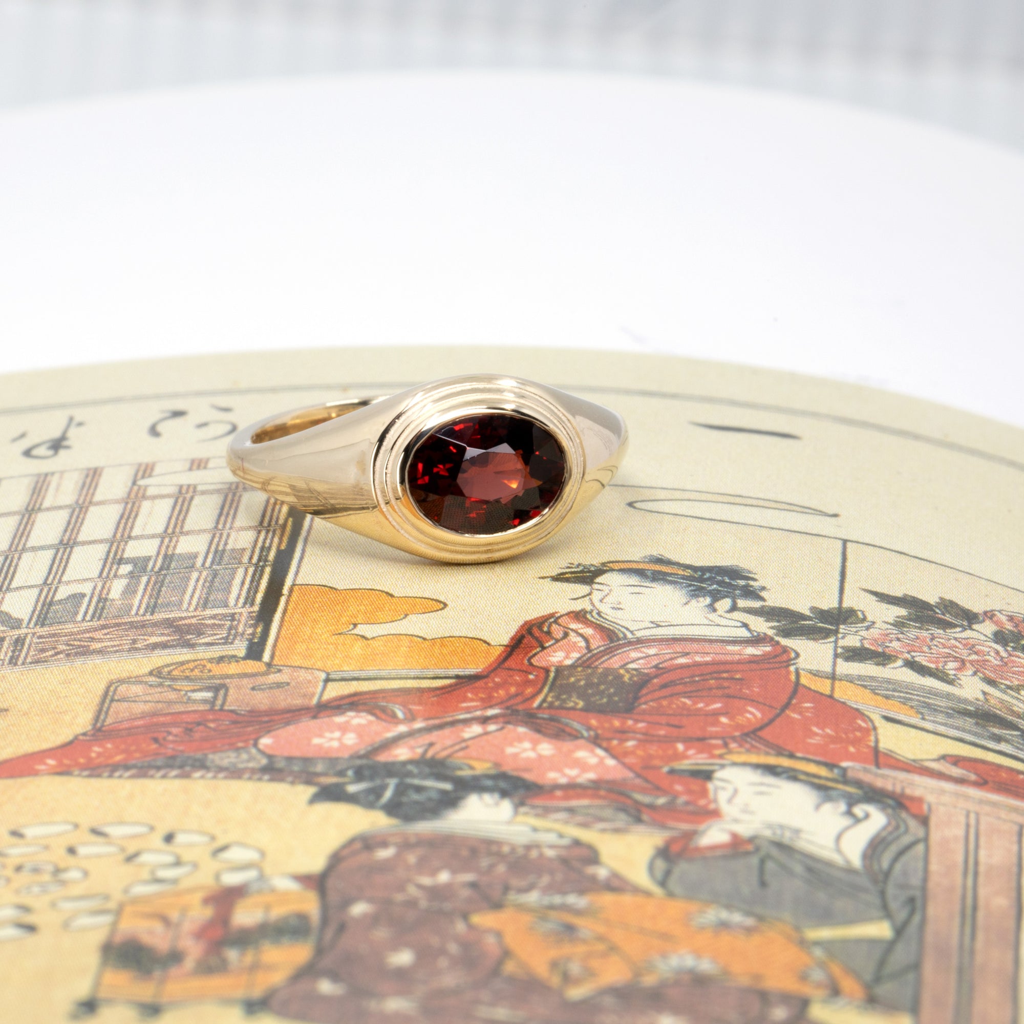 BEZEL OVAL PYROPE | Yellow Gold Ring