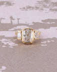 RADIANT TEXTURED BAND ENGAGEMENT RING | Yellow Gold