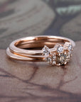 BROWN DIAMOND ENGAGEMENT RING & WEDDING BAND | Rose Gold