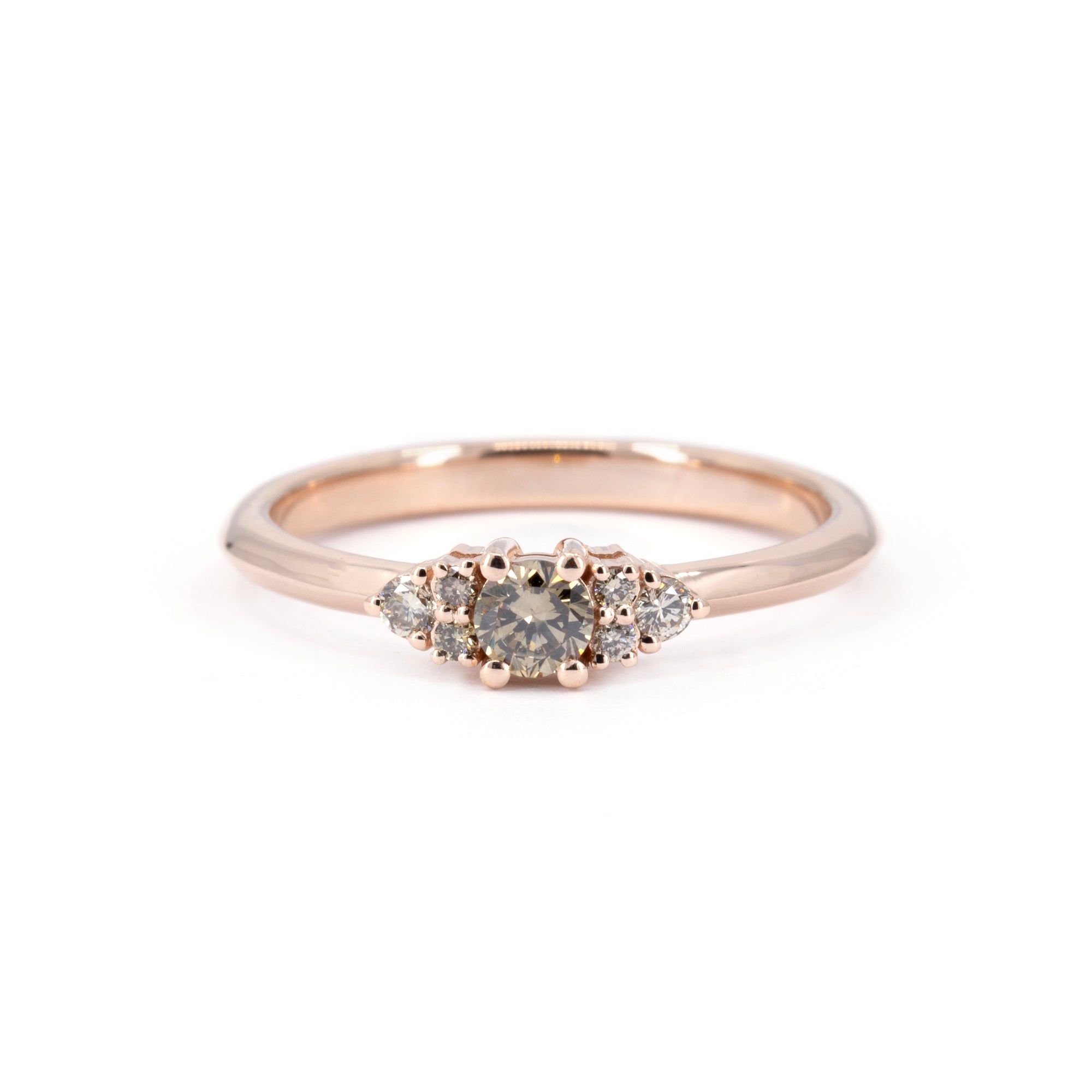 BROWN DIAMOND ENGAGEMENT RING &amp; WEDDING BAND | Rose Gold