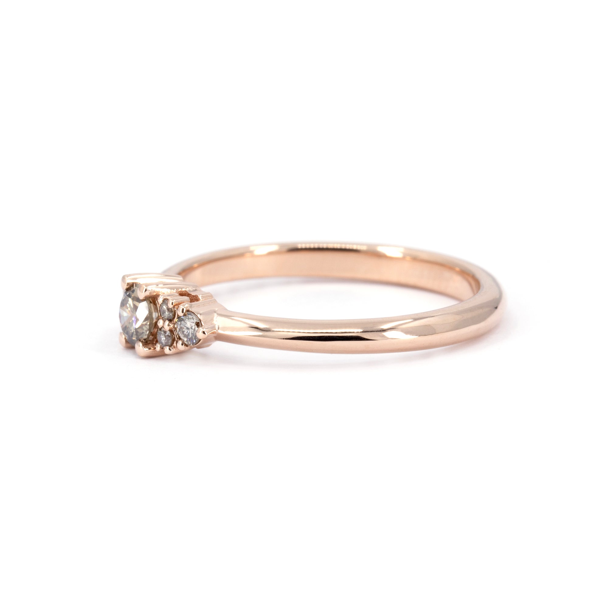 BROWN DIAMOND ENGAGEMENT RING &amp; WEDDING BAND | Rose Gold