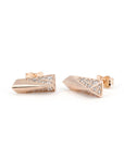 Rose Gold Half Diamond Pike Earrings