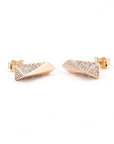 Rose Gold Half Diamond Pike Earrings