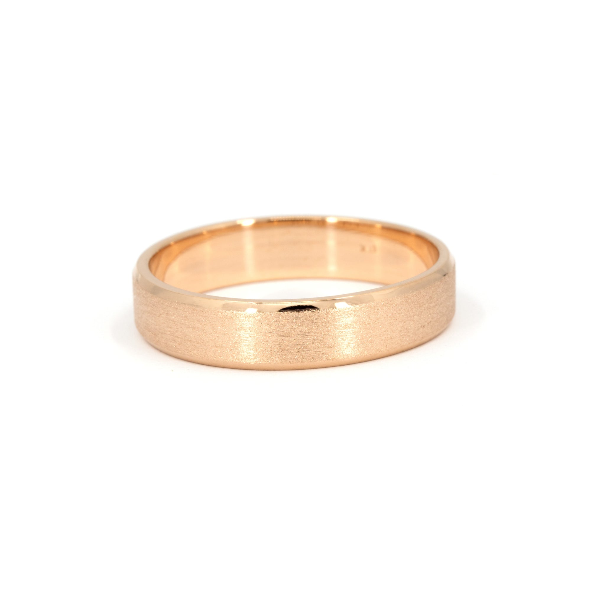 5.50 MM | MATTE LINE FLAT WEDDING BAND | Gold Ring