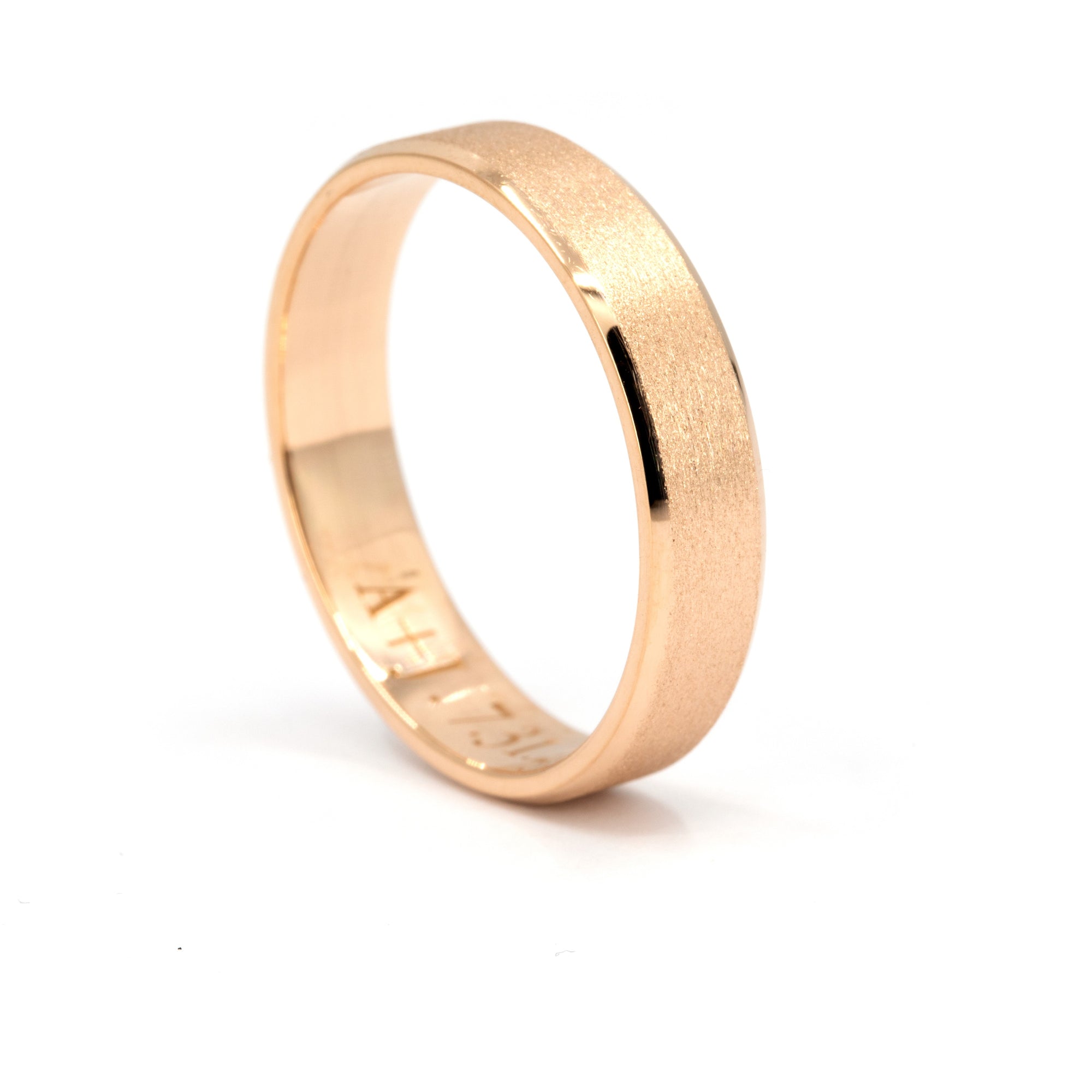 5.50 MM | MATTE LINE FLAT WEDDING BAND | Gold Ring