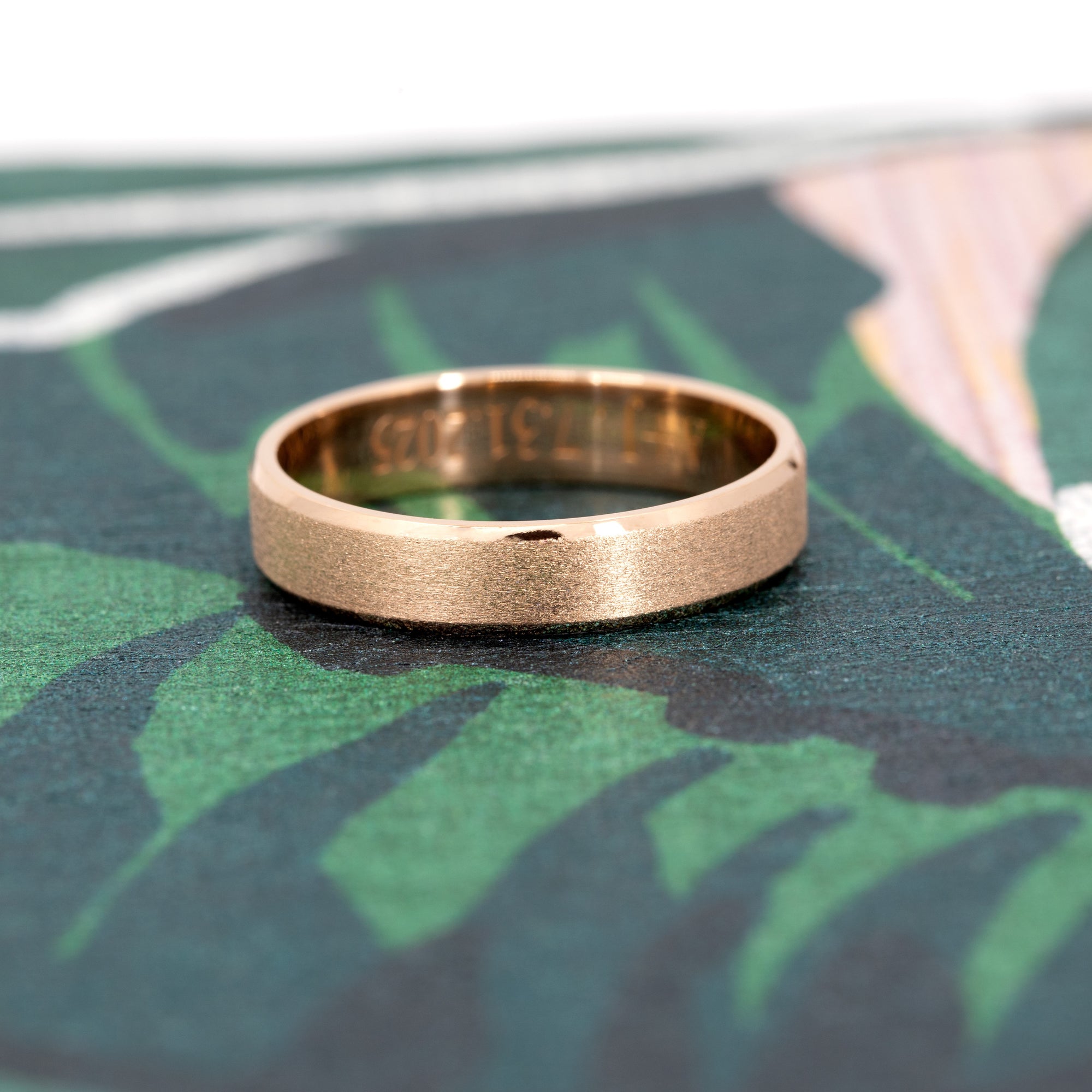 5.50 MM | MATTE LINE FLAT WEDDING BAND | Gold Ring