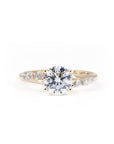ROUND DIAMOND TWIST BAND MARQUISE SIDE | Yellow Gold