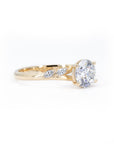 ROUND DIAMOND TWIST BAND MARQUISE SIDE | Yellow Gold