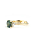 ROUND GREEN SAPPHIRE MARQUISE SIDE DIAMOND | Yellow Gold