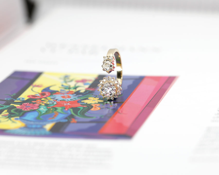 custom made lab grown diamond ring by bena jewelry