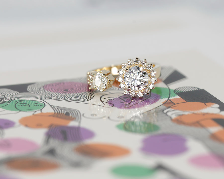 Open Diamond Toi & Moi Gold Ring