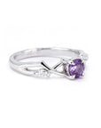 ORGANIC MINIMAL ROUND PURPLE SAPPHIRE | White Gold