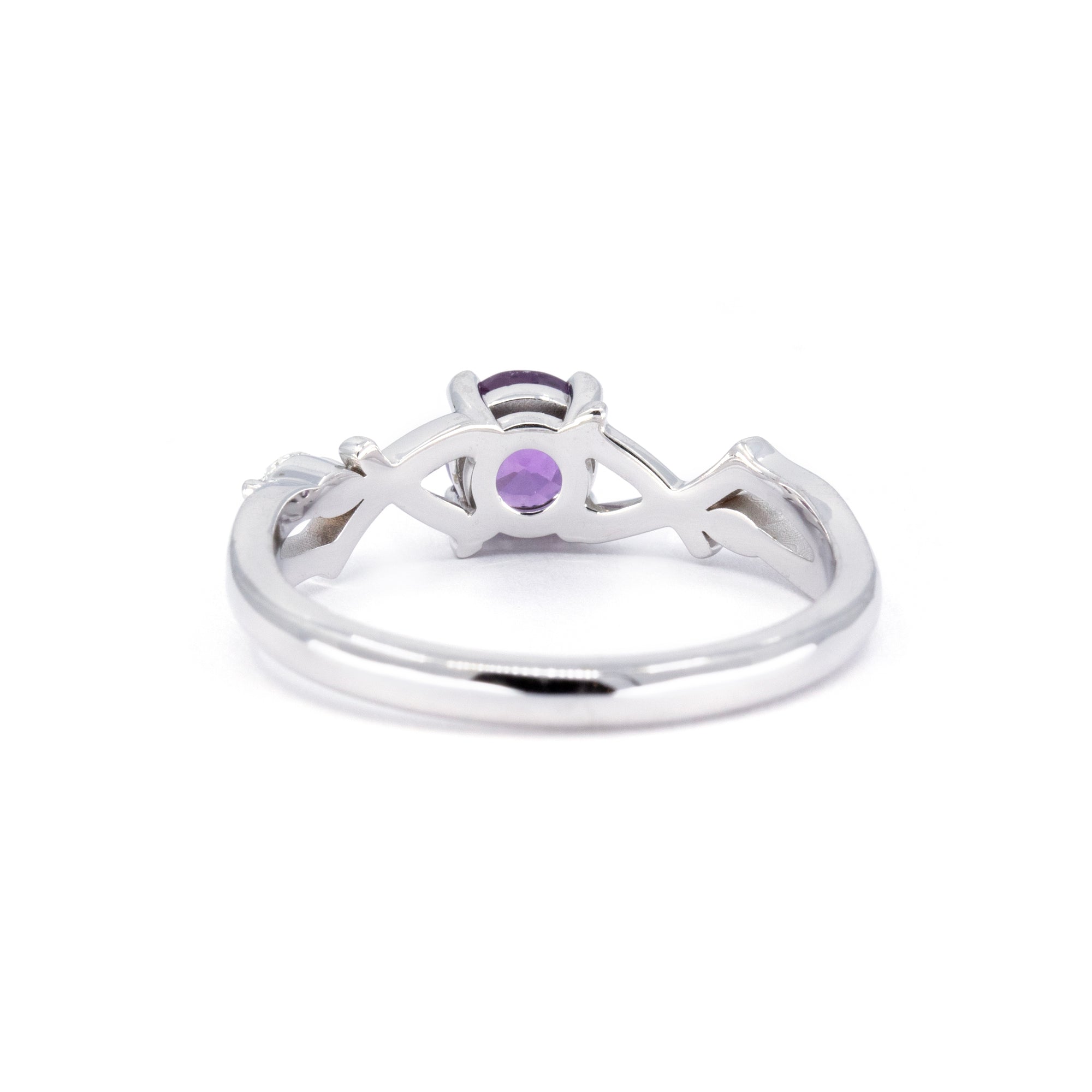 ORGANIC MINIMAL ROUND PURPLE SAPPHIRE | White Gold