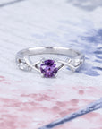 ORGANIC MINIMAL ROUND PURPLE SAPPHIRE | White Gold