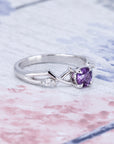 ORGANIC MINIMAL ROUND PURPLE SAPPHIRE | White Gold