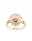 ROUND BLUE SAPPHIRE SOLEIL RING | Yellow Gold